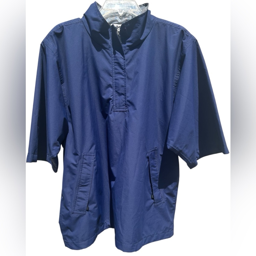 Vintage Roche Sports Blue Short Sleeve Golf Rain Motion Pullover Jacket Size XL